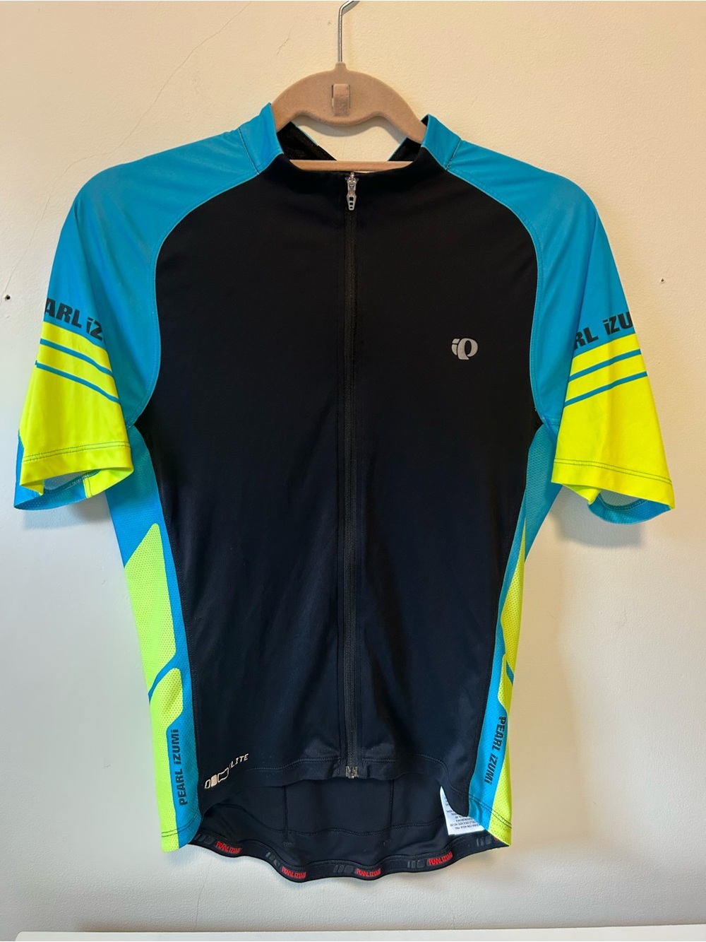 Pearl Izumi Black, Cyan & Neon Yellow Women's Cycling Jersey